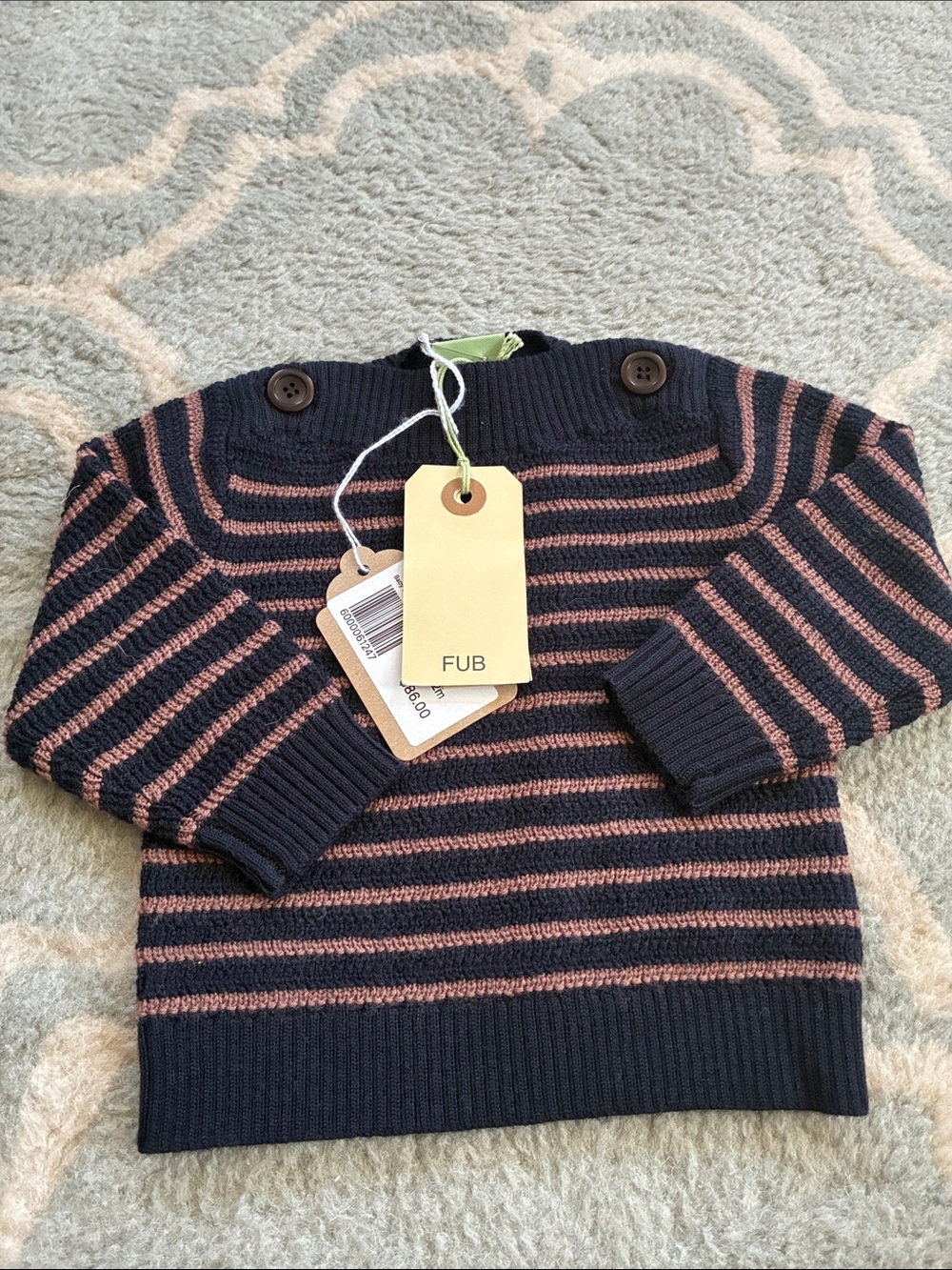 0-2 mos FUB Boatneck Sweater NWT